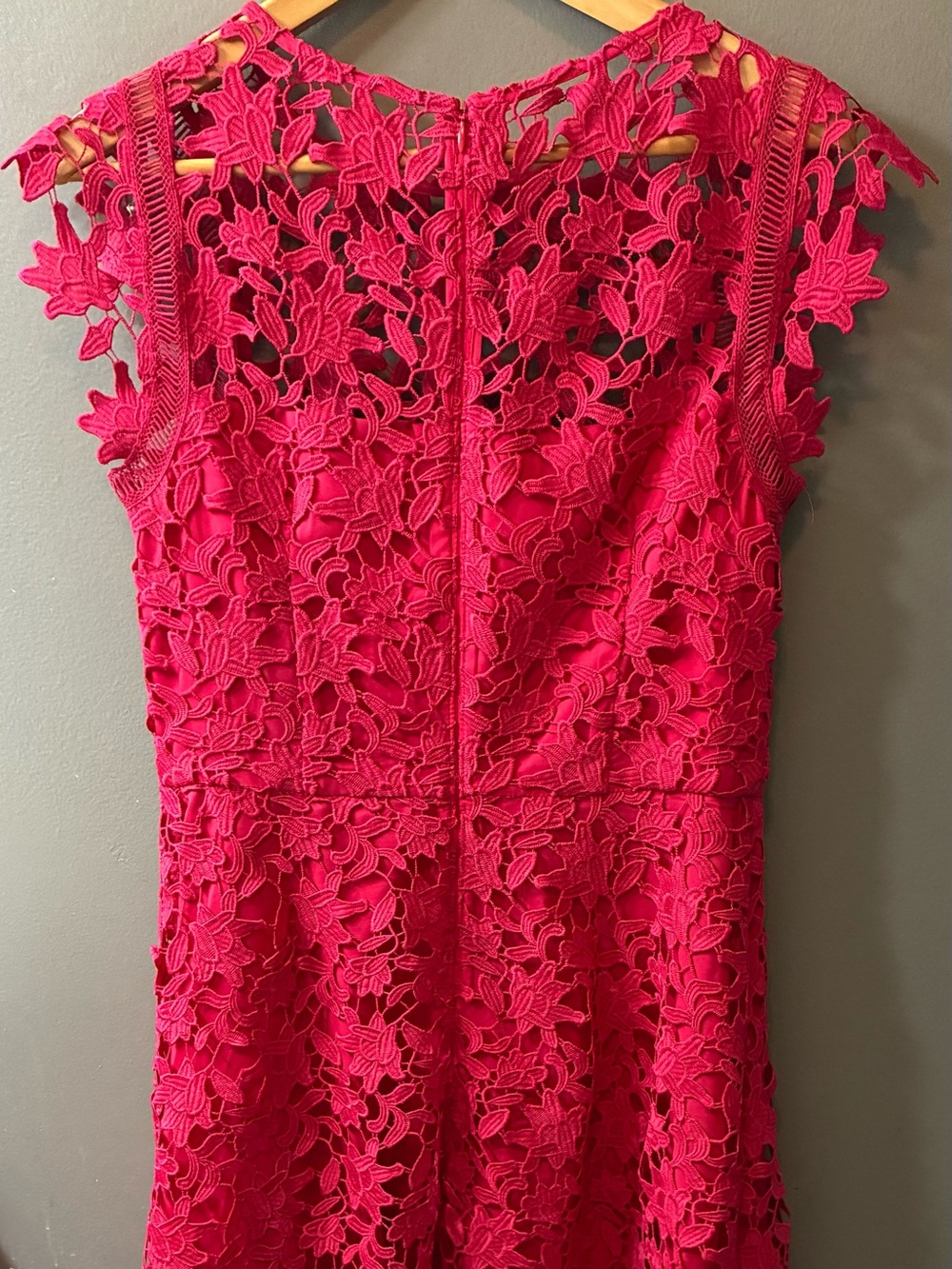 Eliza J Asymmetrical-Hem Lace Midi Dress - Picture 9 of 13